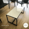 Mesa living estilo marmol rectangular hierro 50x110 x 40 cm de alto