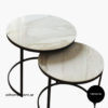 Mesa living Nido estilo marmol redonda hierro 55 y 65 cm (Juego) - Image 4