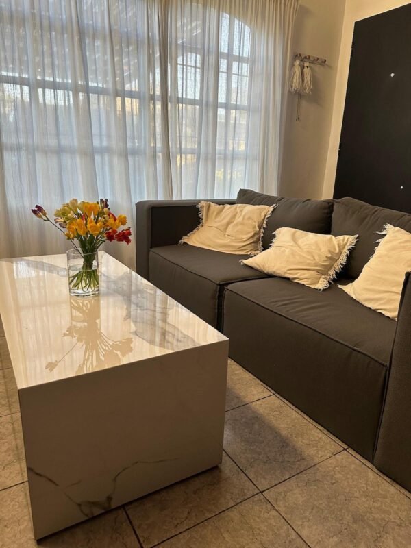 Mesa living estilo marmol rectangular cubierta 50x110 x 40 cm de alto