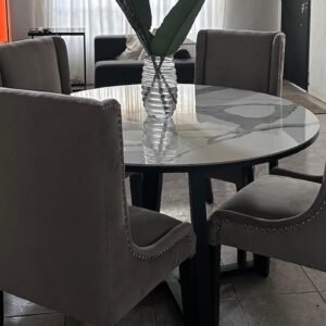 Mesa redonda estilo marmol en 118 cm