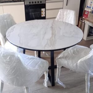 Mesa redonda estilo marmol en 100 cm